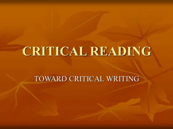 CRITICAL READING