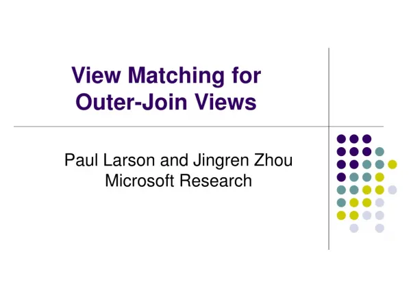 View Matching for Outer-Join Views