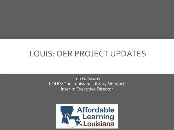 LOUIS: OER Project Updates