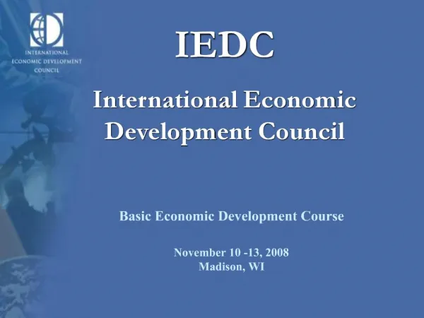 IEDC International Economic Development Council