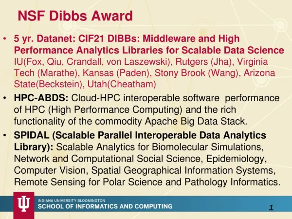 NSF Dibbs Award