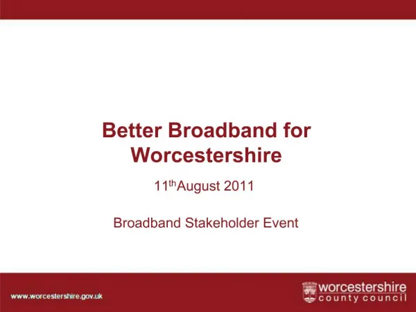 Better Broadband for Worcestershire