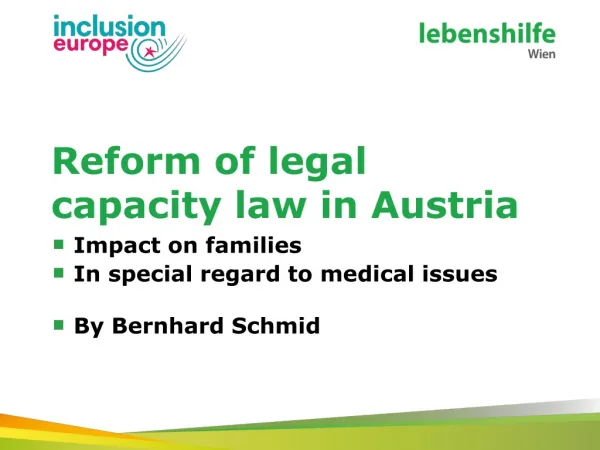 Reform of legal capacity law in Austria