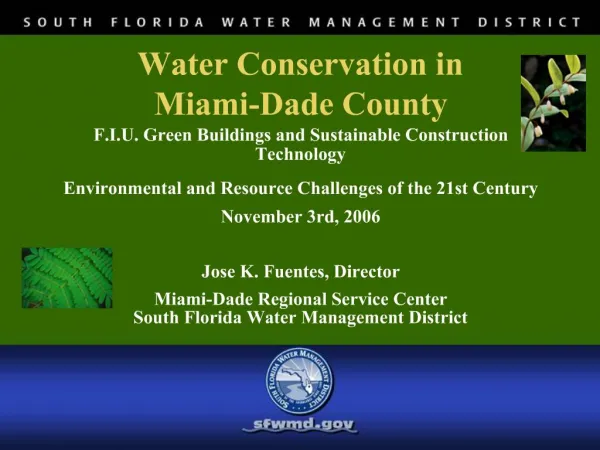 Water Conservation in Miami-Dade County