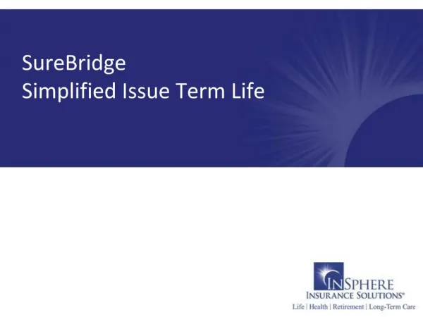 SureBridge Simplified Issue Term Life