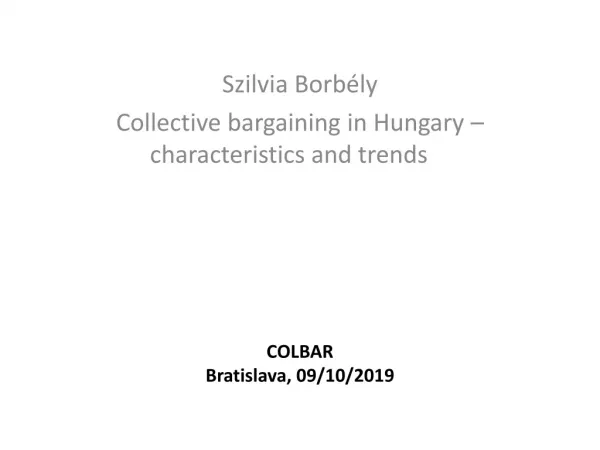 COLBAR Bratislava, 09/10/2019