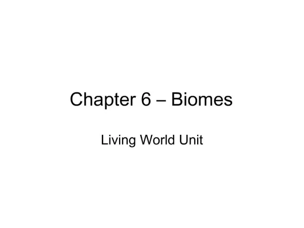 Chapter 6 Biomes