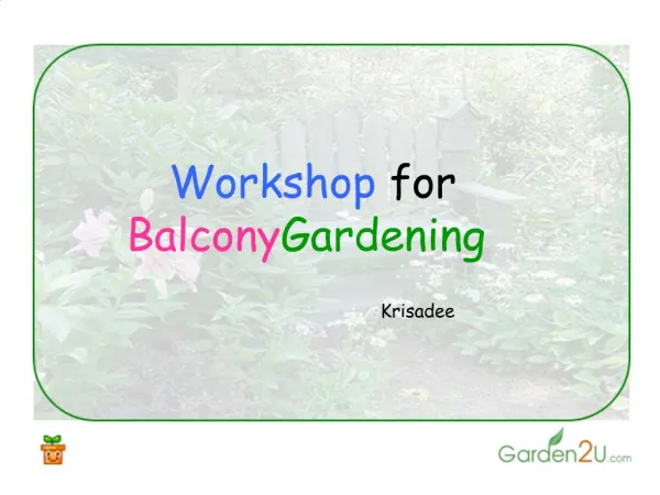 Workshop for Balcony Gardening