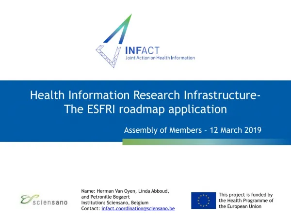 Health Information Research Infrastructure-T he ESFRI roadmap application