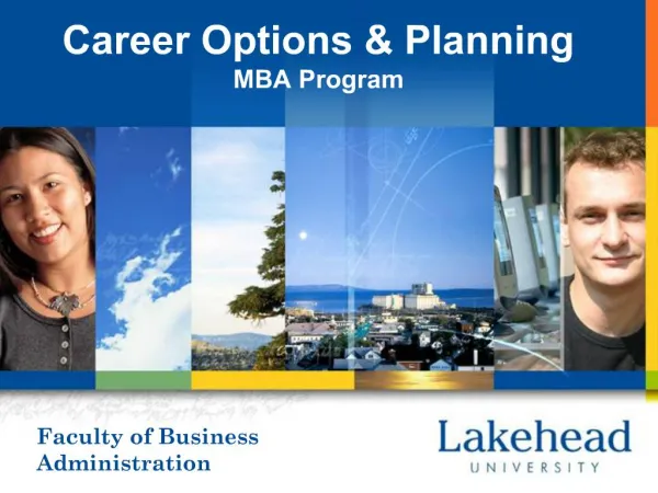 Career Options Planning MBA Program