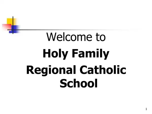Welcome to Holy Family Regional Catholic School