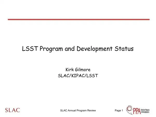 LSST Program and Development Status