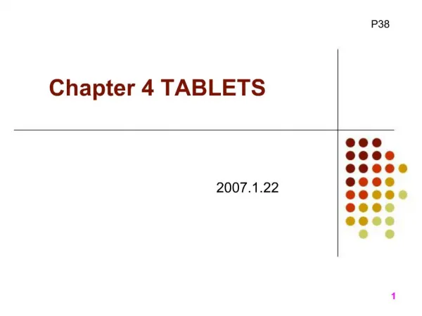 Chapter 4 TABLETS