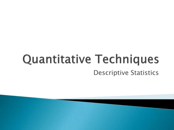 Quantitative Techniques