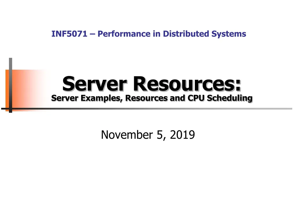 server resources server examples resources and cpu scheduling
