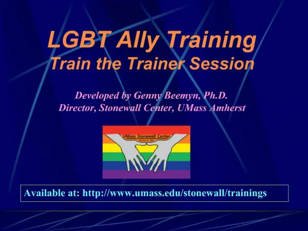 LGBT Ally Training Train the Trainer Session