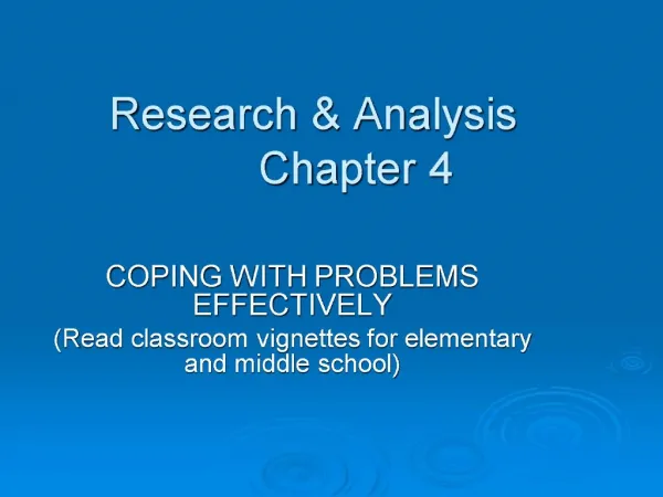 Research Analysis Chapter 4