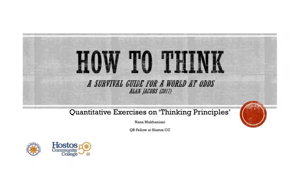 How To Think A Survival Guide for a World at odds Alan Jacobs (2017)