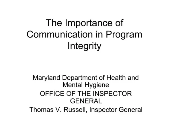 The Importance of Communication in Program Integrity