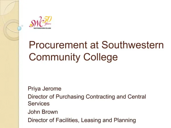 Procurement at Southwestern Community College