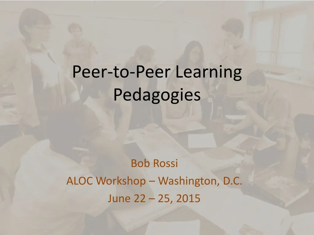 peer to peer learning pedagogies