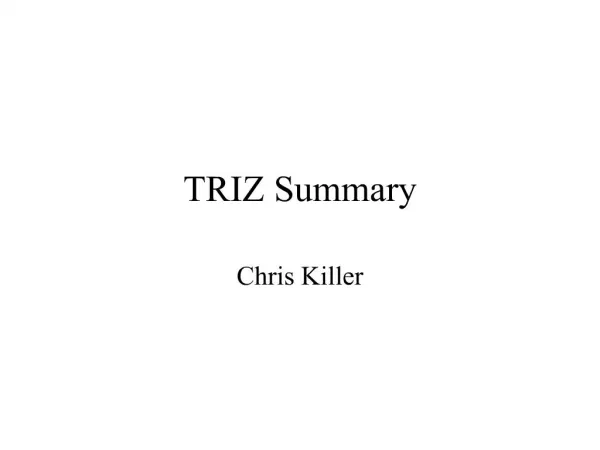 TRIZ Summary