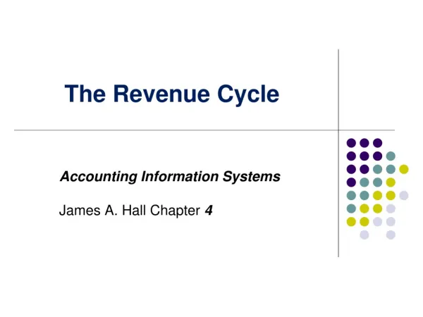 Accounting Information Systems James A. Hall Chapter 4