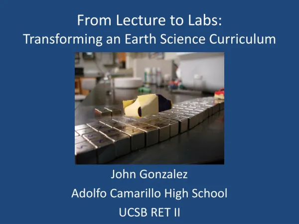 From Lecture to Labs: Transforming an Earth Science Curriculum