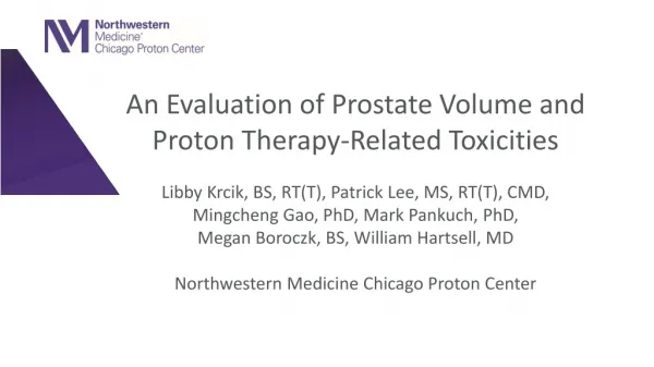 An Evaluation of Prostate Volume and Proton Therapy-Related Toxicities