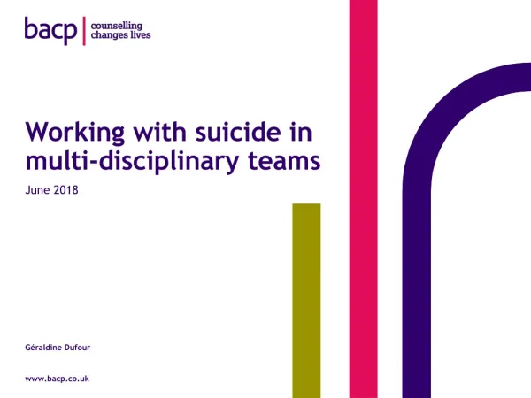 Working with suicide in multi-disciplinary teams