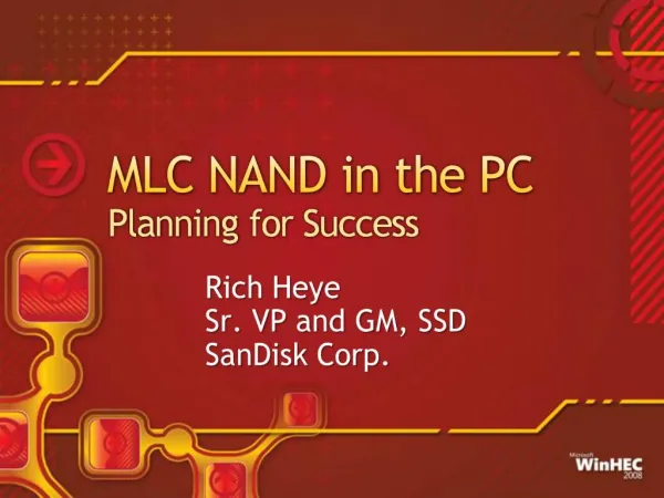 MLC NAND in the PC Planning for Success