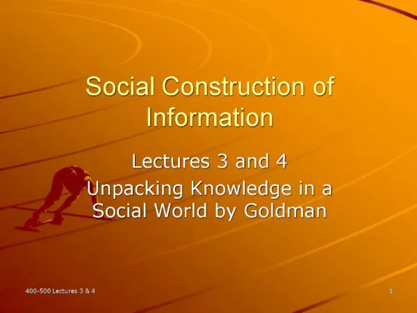 Social Construction of Information