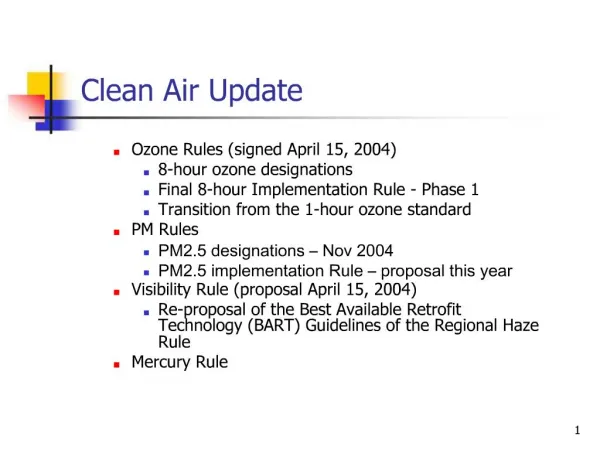 Clean Air Update