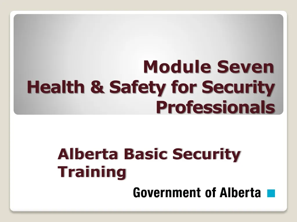 module seven health safety for security professionals