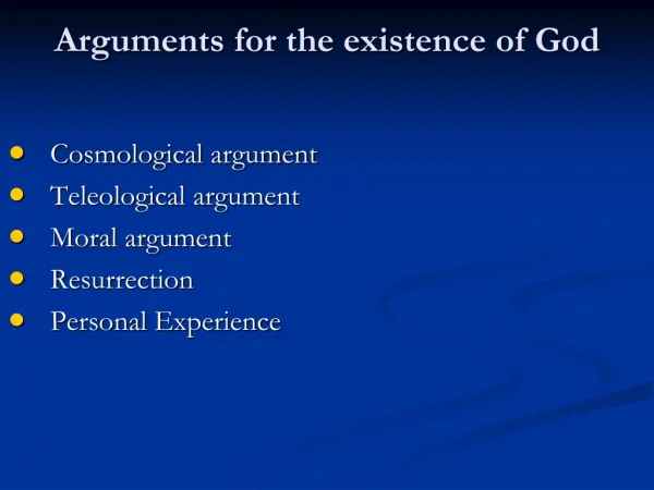 Arguments for the existence of God