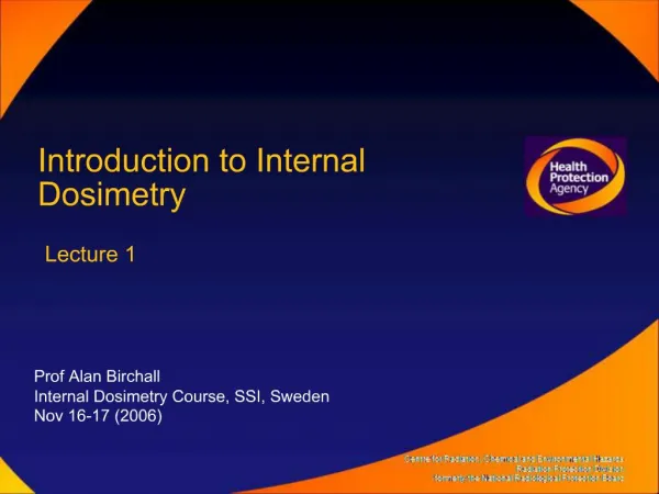 Introduction to Internal Dosimetry