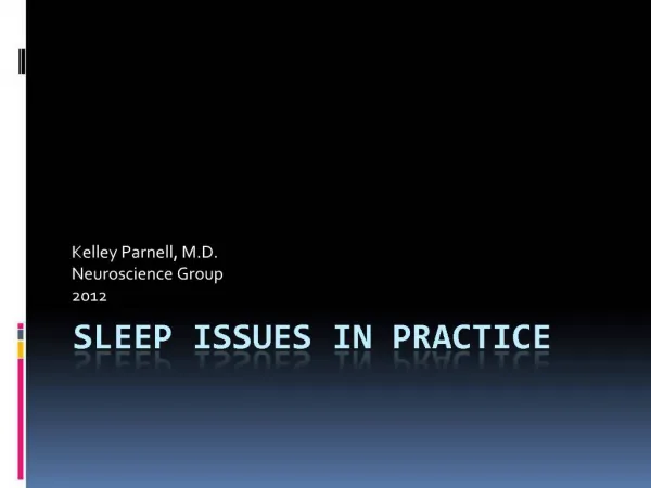 Sleep Issues in Practice