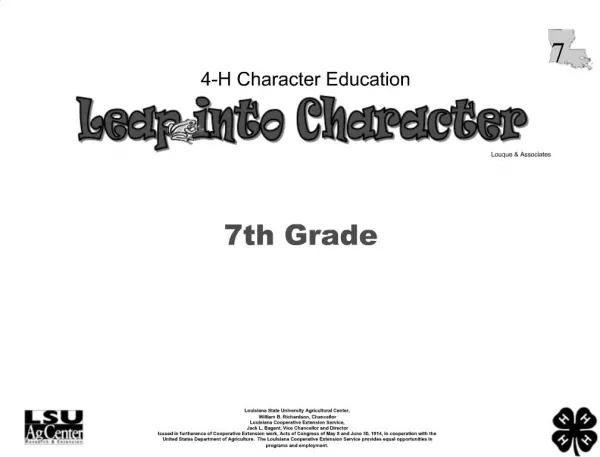 4-H Character Education