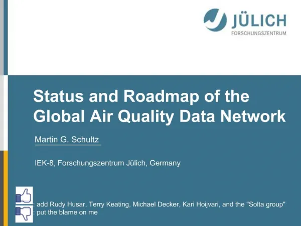 Status and Roadmap of the Global Air Quality Data Network