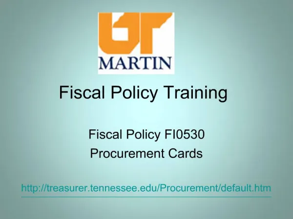 Fiscal Policy Training
