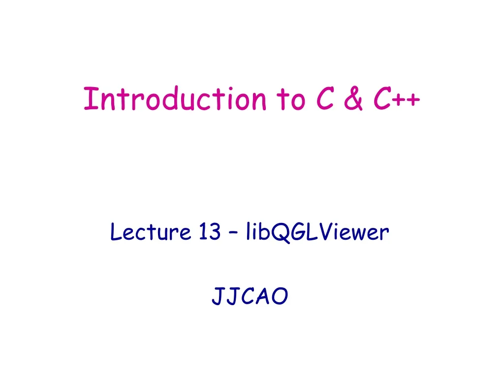 introduction to c c