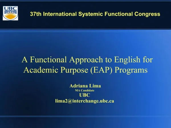 37th International Systemic Functional Congress