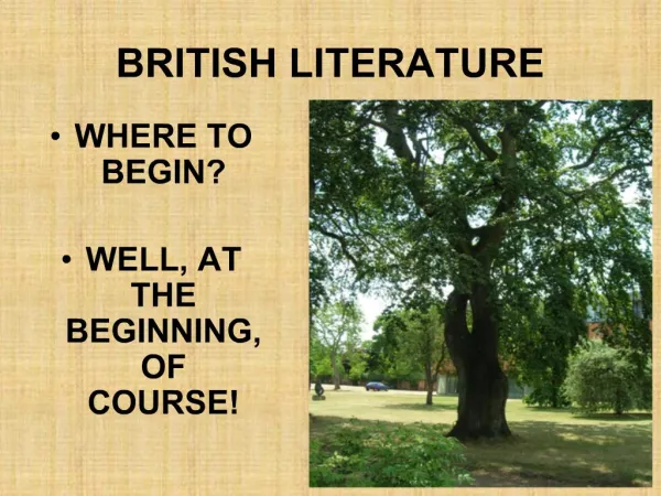 BRITISH LITERATURE