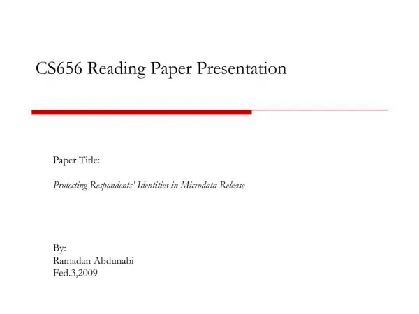 CS656 Reading Paper Presentation