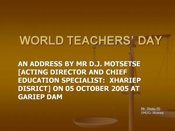 WORLD TEACHERS DAY