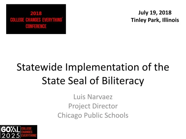 Statewide Implementation of the State Seal of Biliteracy