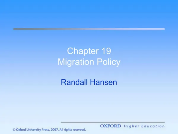 Chapter 19 Migration Policy