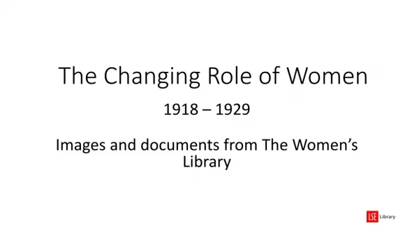 The Changing Role of Women