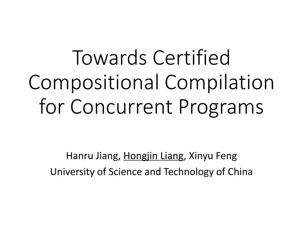 towards certified compositional compilation for concurrent programs