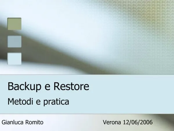 Backup e Restore